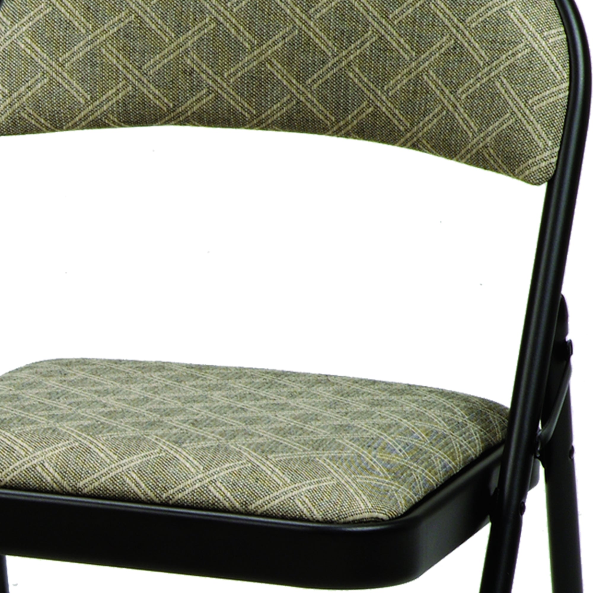 MECO Sudden Comfort Deluxe Zuni Fabric Padded Folding Chair, Black (Set of 4) - VMInnovations