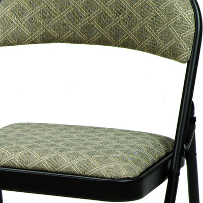 MECO Sudden Comfort Deluxe Zuni Fabric Padded Folding Chair, Black (Set of 4) - VMInnovations
