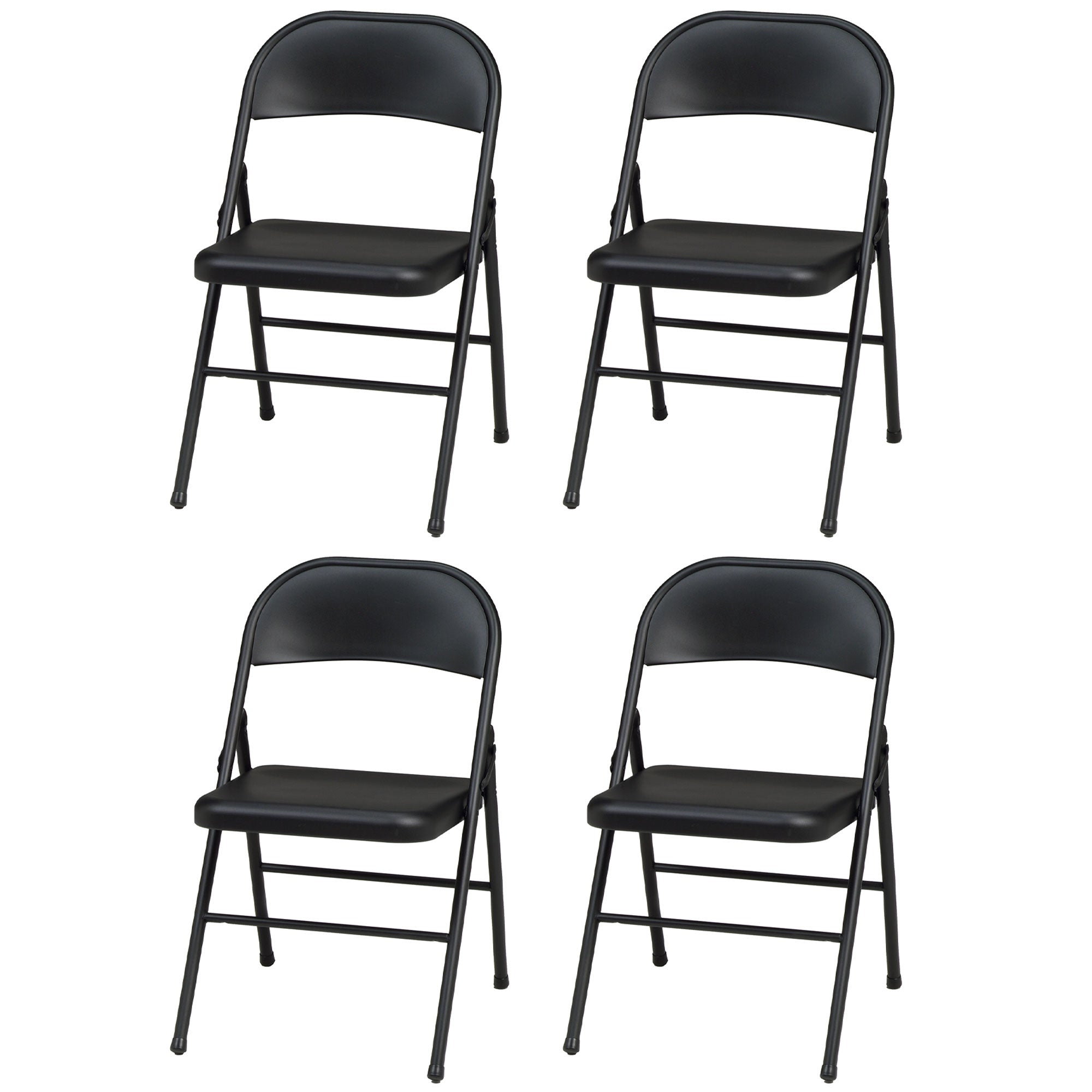 MECO Sudden Comfort All Steel Folding Chair, Black Lace(Set of 4)(Used) - VMInnovations