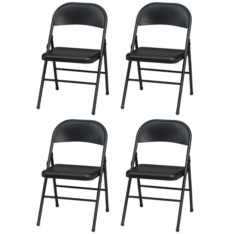 MECO Sudden Comfort All Steel Folding Chair, Black Lace(Set of 4)(Used)