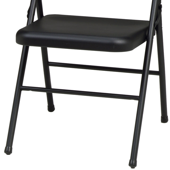 MECO Sudden Comfort All Steel Indoor Outdoor Folding Chair, Black Lace(Set of 4) - VMInnovations