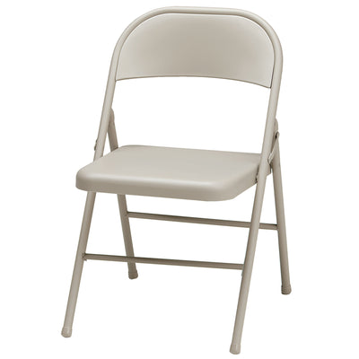 MECO Sudden Comfort All Steel Folding Chair, Buff Lace (Set of 4) (Open Box) - VMInnovations