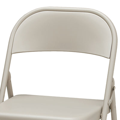 MECO Sudden Comfort All Steel Indoor Outdoor Folding Chair, Buff Lace (Set of 4) - VMInnovations