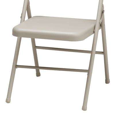 MECO Sudden Comfort All Steel Indoor Outdoor Folding Chair, Buff Lace (Set of 4) - VMInnovations