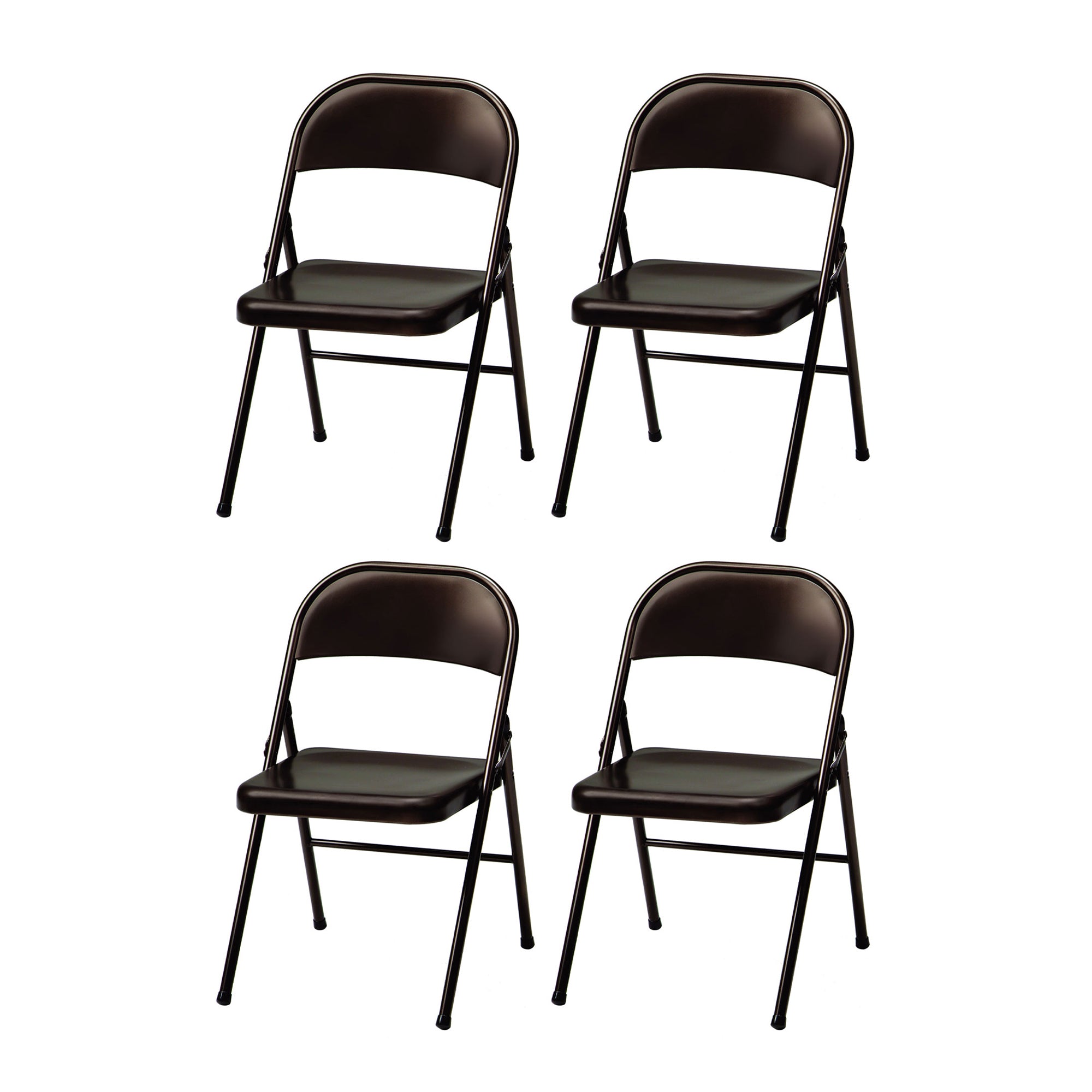 MECO Sudden Comfort All Steel Indoor Outdoor Folding Chair, Cinnabar (Set of 4)