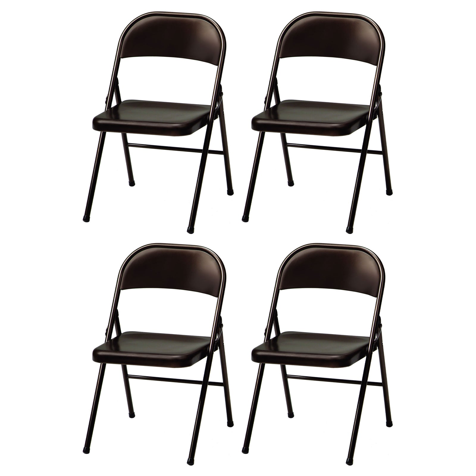 MECO Sudden Comfort All Steel Indoor Outdoor Folding Chair, Cinnabar (Set of 4) - VMInnovations