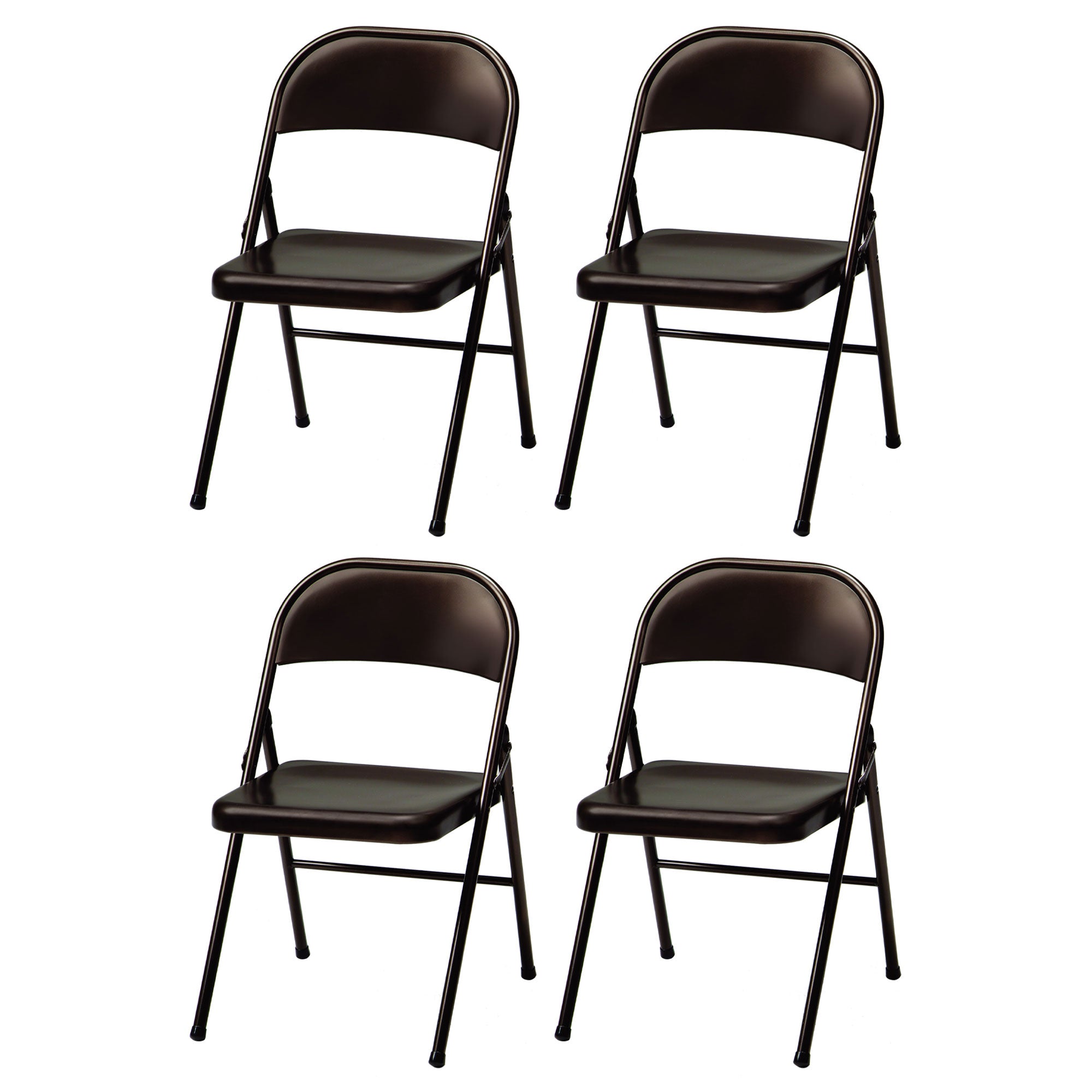 MECO Sudden Comfort All Steel Outdoor Folding Chair, Cinnabar (4pc)(Open Box) - VMInnovations