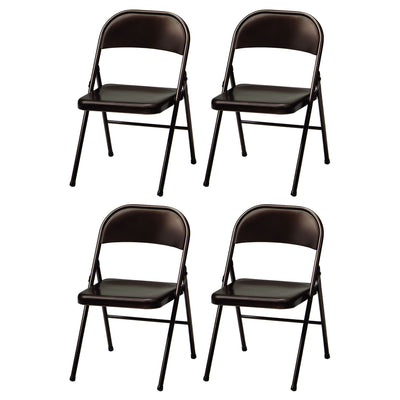 MECO Sudden Comfort All Steel Outdoor Folding Chair, Cinnabar (4pc)(Open Box) - VMInnovations