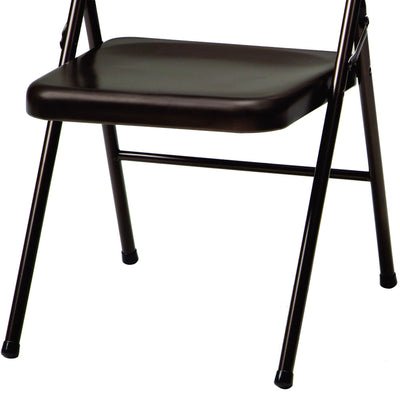 MECO Sudden Comfort All Steel Indoor Outdoor Folding Chair, Cinnabar (Set of 4)