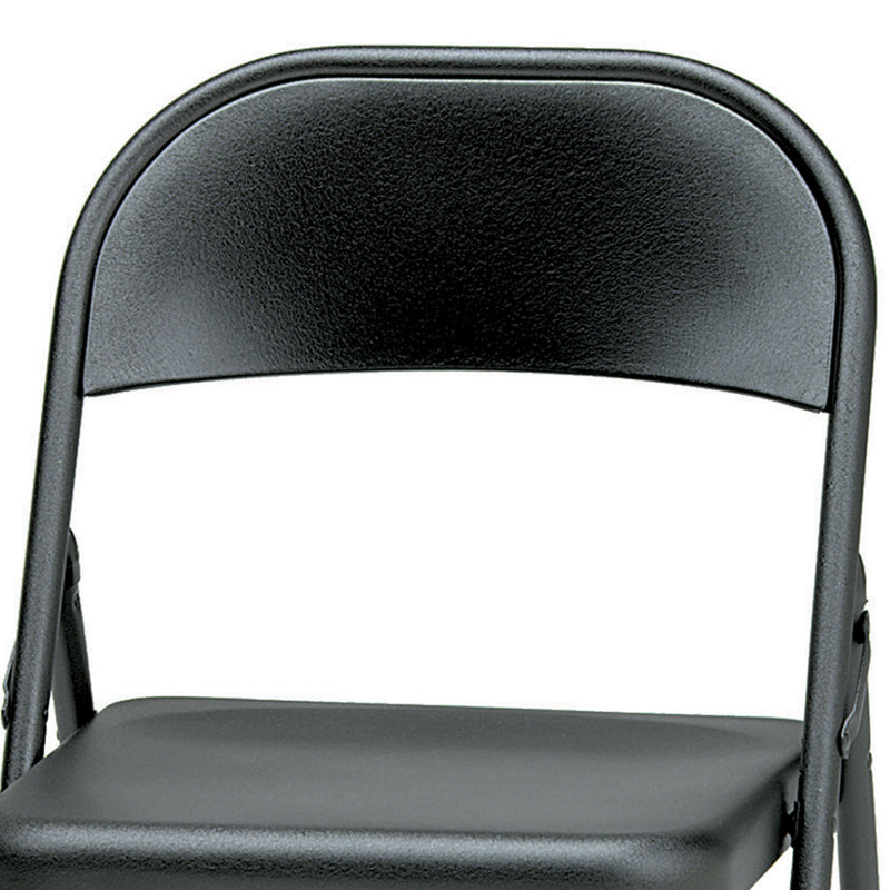 MECO Sudden Comfort All Steel Folding Chair Set, Black (Set of 4) (Open Box)