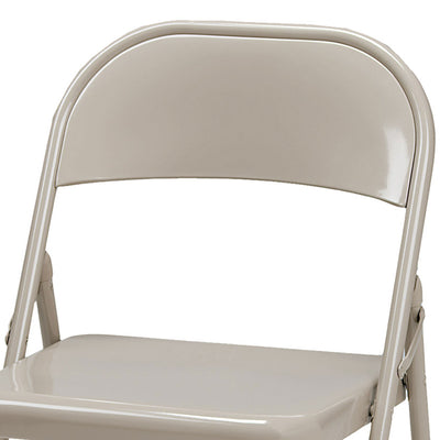 MECO Sudden Comfort All Steel Indoor Outdoor Folding Chair Set, Buff (Open Box)