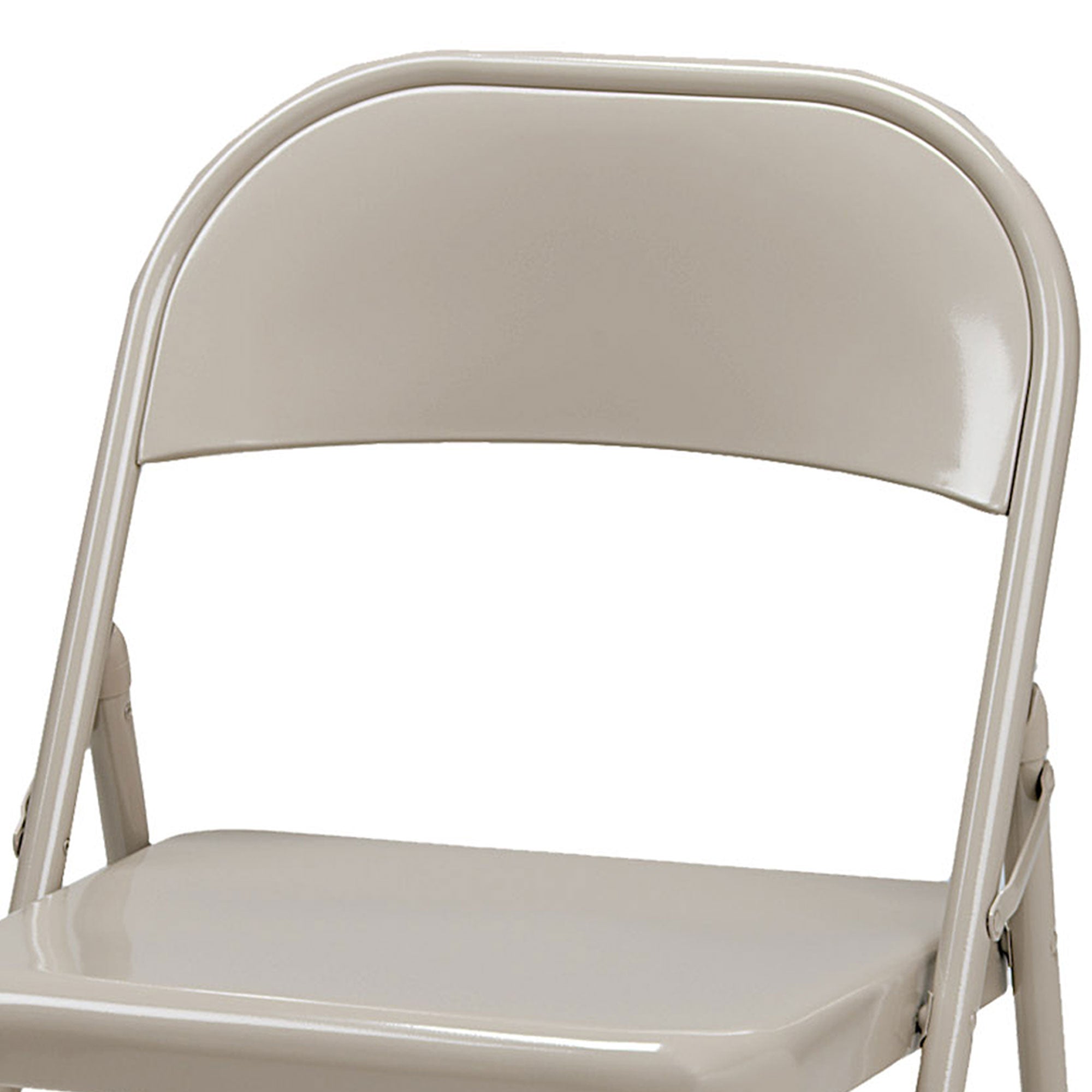 MECO Sudden Comfort All Steel Folding Chair Set, Buff (Set of 4) (Used) - VMInnovations