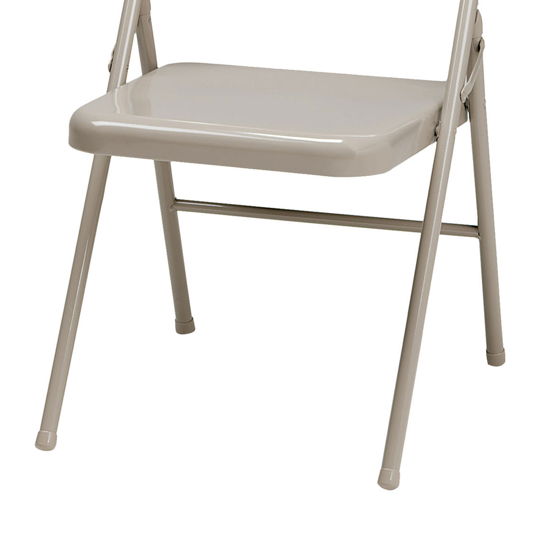 MECO Sudden Comfort All Steel Indoor Outdoor Folding Chair Set, Buff (Open Box) - VMInnovations