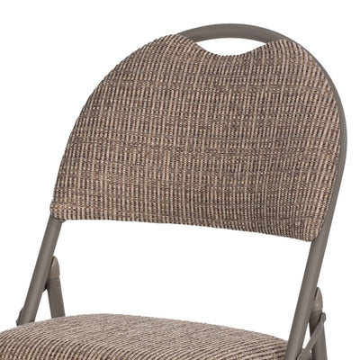 MECO Sudden Comfort Motif Fabric Double Pad High Back Folding Chair, (Set of 4)