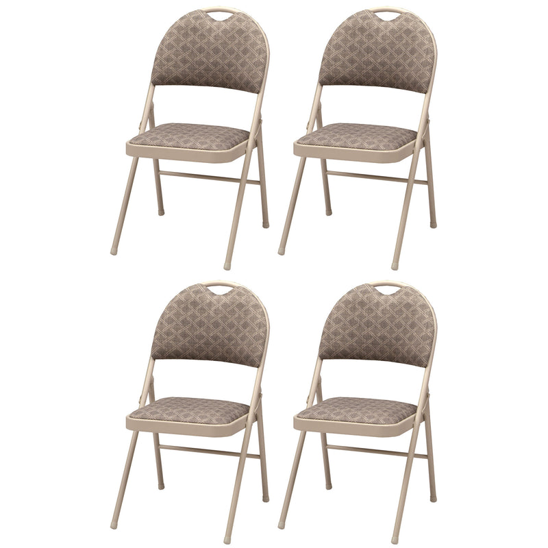 MECO Sudden Comfort Zuni Fabric Double Padded High Back Folding Chair (Set of 4)