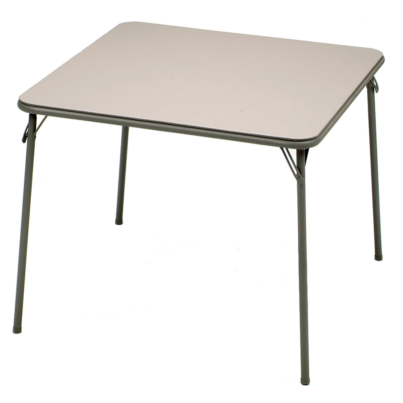 MECO Sudden Comfort 34"x34" Square Metal Folding Dining Card Table, Chicory Lace