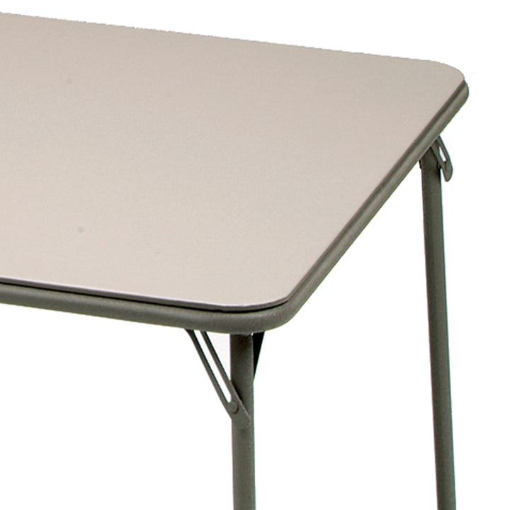 MECO Sudden Comfort 34"x34" Square Metal Folding Dining Card Table, Chicory Lace