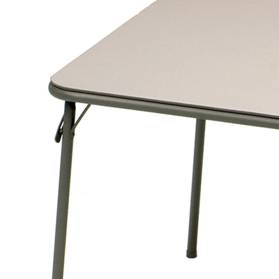 MECO Sudden Comfort 34"x34" Square Metal Folding Dining Card Table, Chicory Lace
