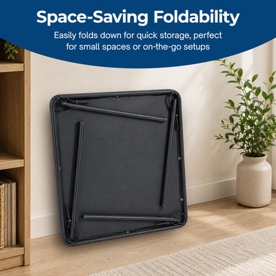 MECO Sudden Comfort 34"x34" Square Metal Folding Dining Card Table, Black (Used)