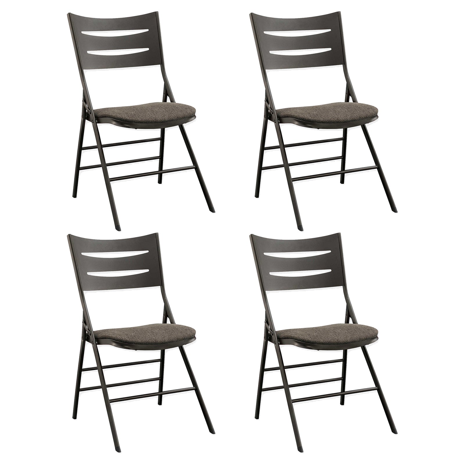 MECO Sudden Comfort Destiny 3 Slat Back Padded Folding Chair, Cinnabar(Set of 4) - VMInnovations