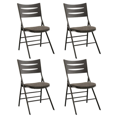 MECO Sudden Comfort Destiny 3 Slat Back Padded Folding Chair, Cinnabar(Set of 4) - VMInnovations