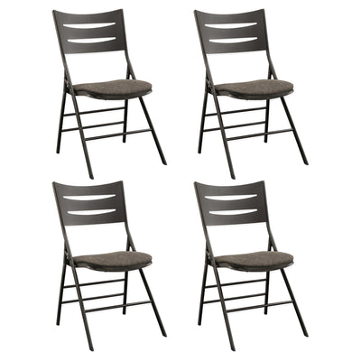 MECO Sudden Comfort Destiny 3 Slat Back Padded Folding Chair, Cinnabar(Set of 4)