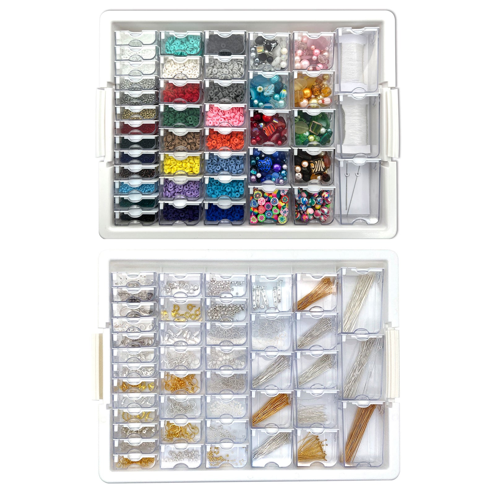 Bead Storage Solutions Elizabeth Ward Mixed Bead Tray with Jewelry Findings Tray - VMInnovations