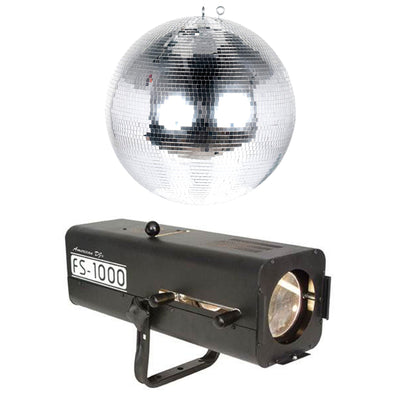 Eliminator Lighting Mirror Disco Ball w/ADJ Followspot Halogen Lamp Spotlight