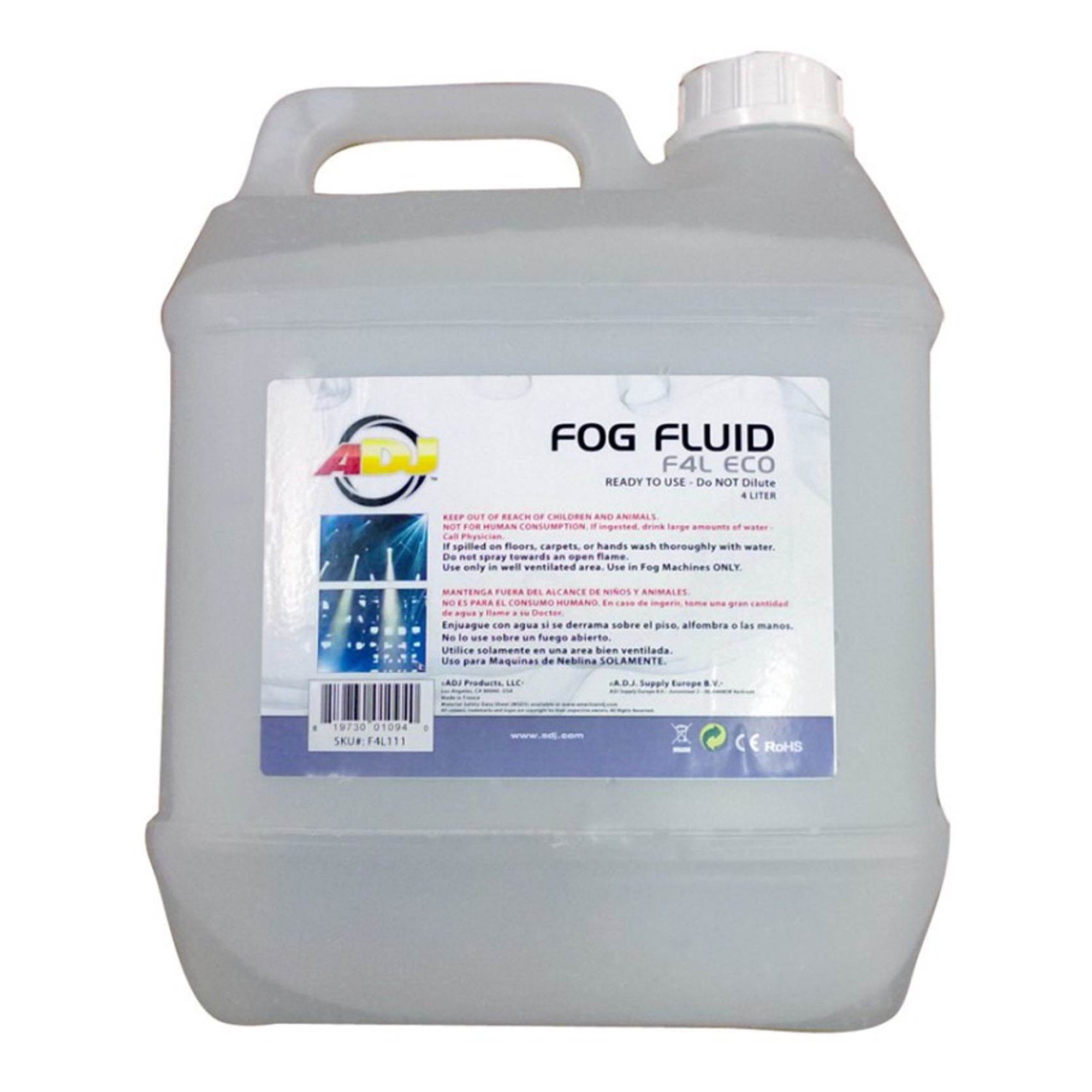 ADJ Fog Fury Jett Fog Machine w/Lights, Remote Control & 4 Liter Fog Fluid Juice - VMInnovations