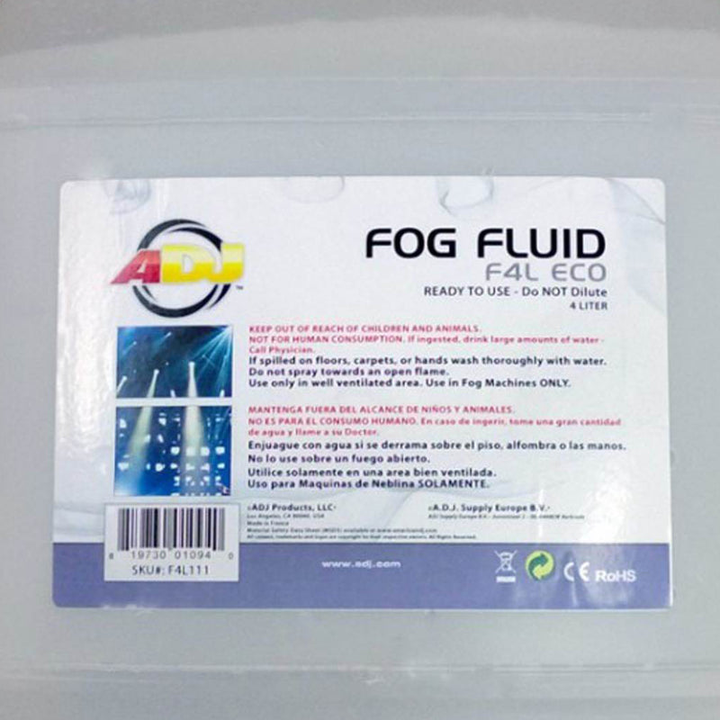 ADJ Fog Fury Jett Fog Machine w/Lights, Remote Control & 4 Liter Fog Fluid Juice