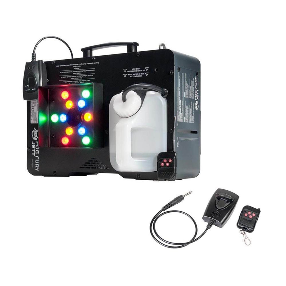 ADJ Fog Fury Jett Fog Machine w/Lights, Remote Control & 4 Liter Fog Fluid Juice