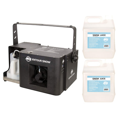 ADJ Holiday and Winter Imitation Snow Machine & 1 Gal Snow Fluid Juice, 2 Pack
