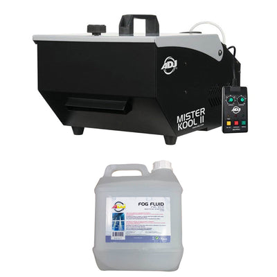ADJ Low-Lying Water-Based Fog Machine w/Remote, Black/Silver & 4L Fog Liquid