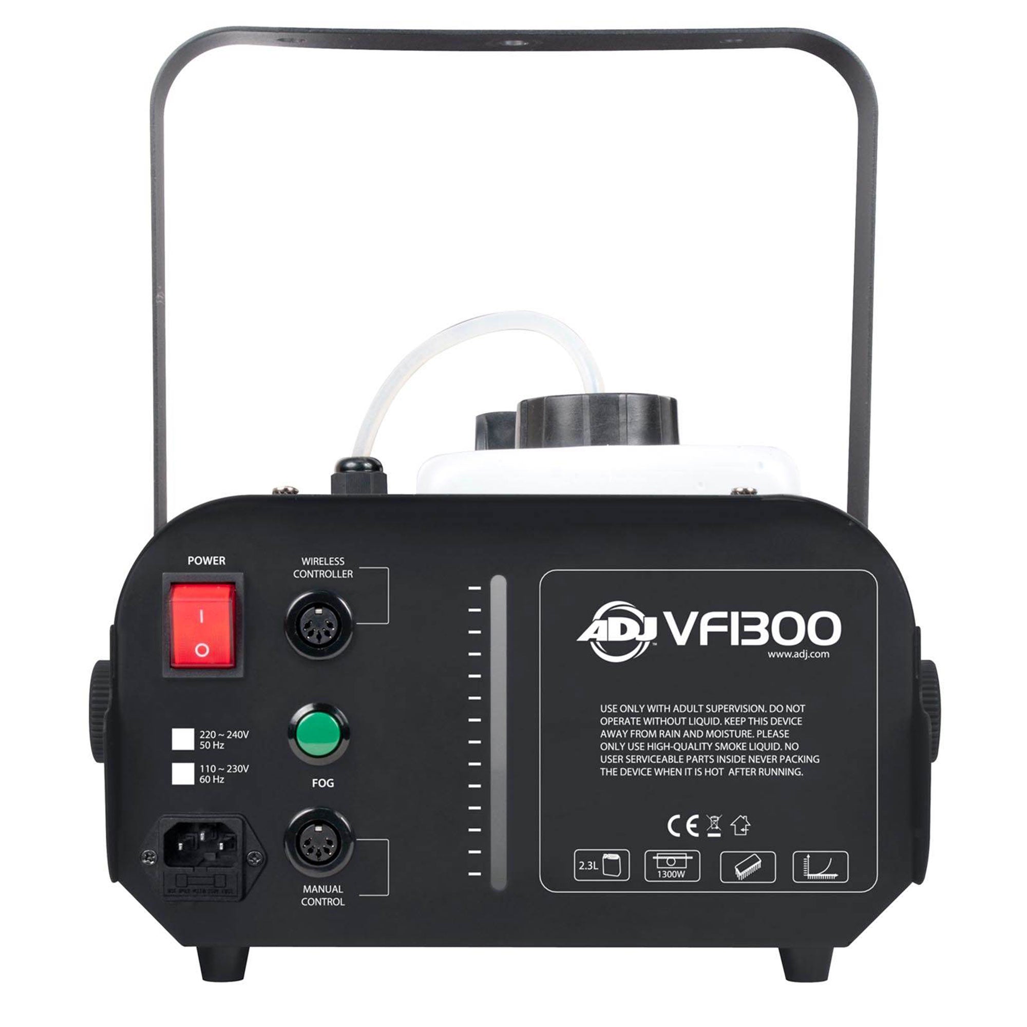 ADJ 1300W Mobile Fog Machine w/Remote & 4 Liter Fog Fluid/Smoke Liquid, 2 Pack