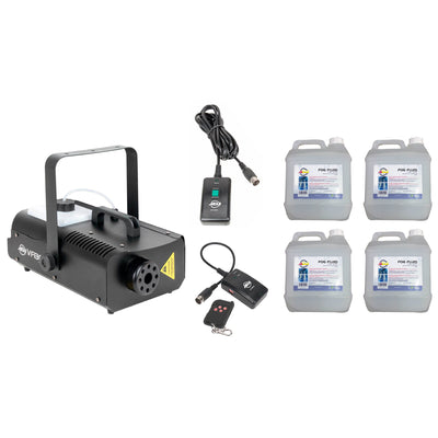 ADJ 1300W Mobile Fog Machine w/Remote & 4 Liter Fog Fluid/Smoke Liquid, 4 Pack