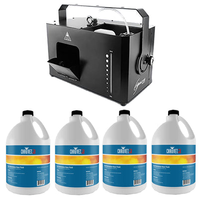 CHAUVET DJ Hurricane Light Show 4D Hazer & 1 Gallon Haze Machine Fluid, 4 Pack