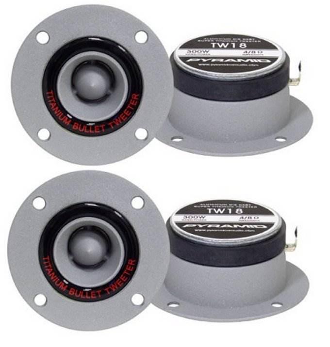 Pyramid TW18 3.25" 600W Super Horn Bullet Car Audio Tweeters Aluminum (2 Pair)