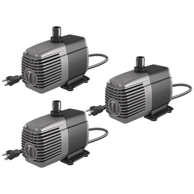 Hydrofarm Active Aqua Oil Free 800GPH Submersible Hydroponic Water Pump (3 Pack)