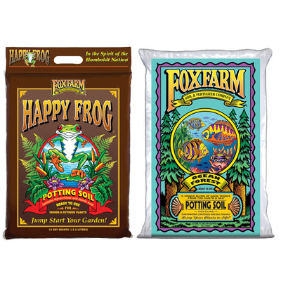 FoxFarm Happy Frog Rapid Growth Soil, 12 Qt & Ocean Forest Potting Soil, 38.6 Qt
