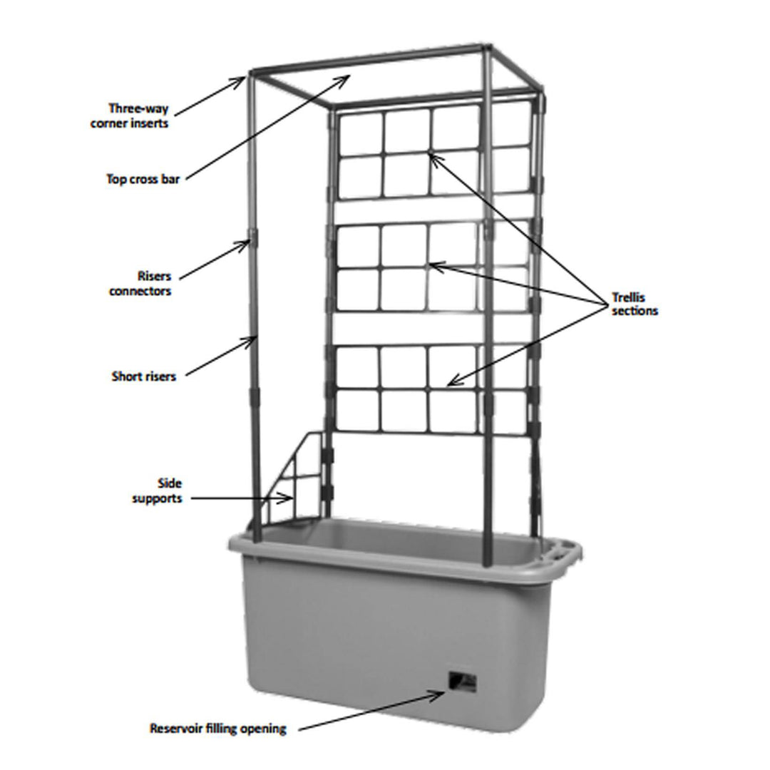 Hydrofarm 10 Gal Gardener w/4' Trellis Tower & FoxFarm Happy Frog Soil, 12 Qt