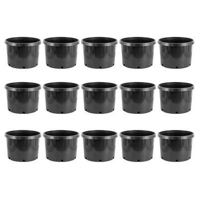 Pro Cal 10 Gallon Premium Nursery Planter Garden Grow Pots, Black (Set of 15) - VMInnovations