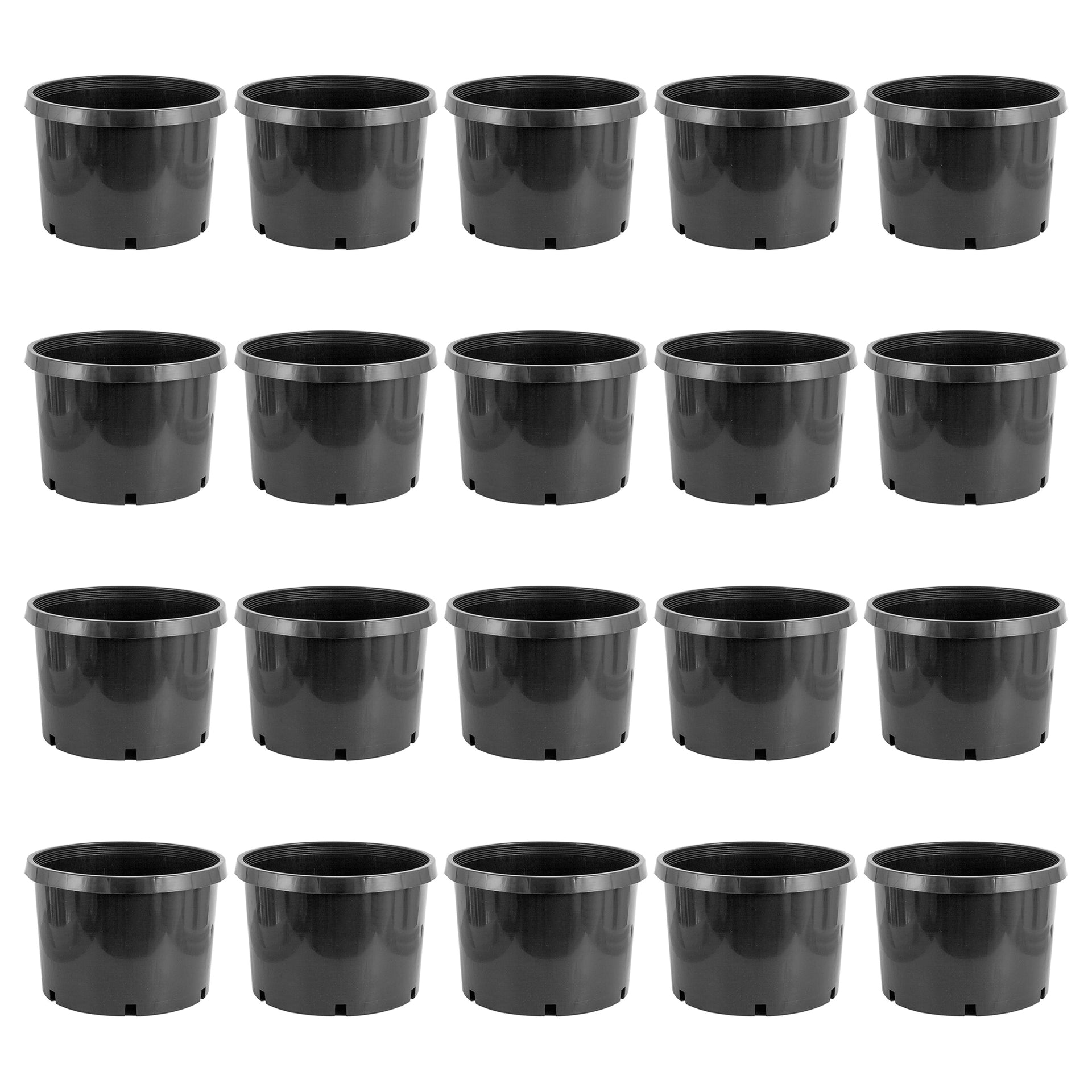 dimensions of a 10 gallon plant pot Pro Cal 10 Gallon Premium Nursery Planter Garden Grow Pots, Black (Set –  VMInnovations