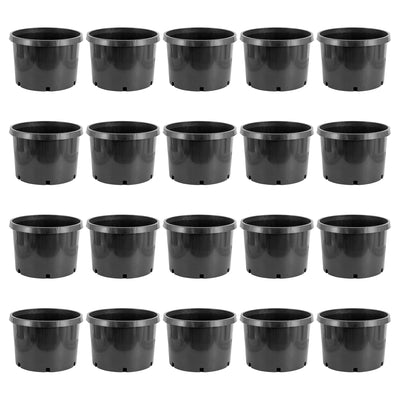 Pro Cal 10 Gallon Premium Nursery Planter Garden Grow Pots, Black (Set of 20)