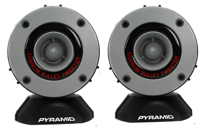 2) New Pyramid TW28 3.75" 300W Audio Horn Bullet Aluminum Tweeters (Open Box)