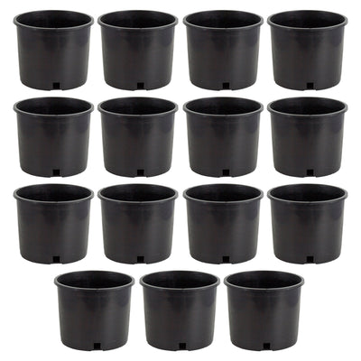 Pro Cal 5 Gal Premium Nursery Black Plastic Planter Garden Grow Pots (Set of 15) - VMInnovations