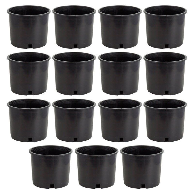 Pro Cal 5 Gal Premium Nursery Black Plastic Planter Garden Grow Pots (Set of 15)