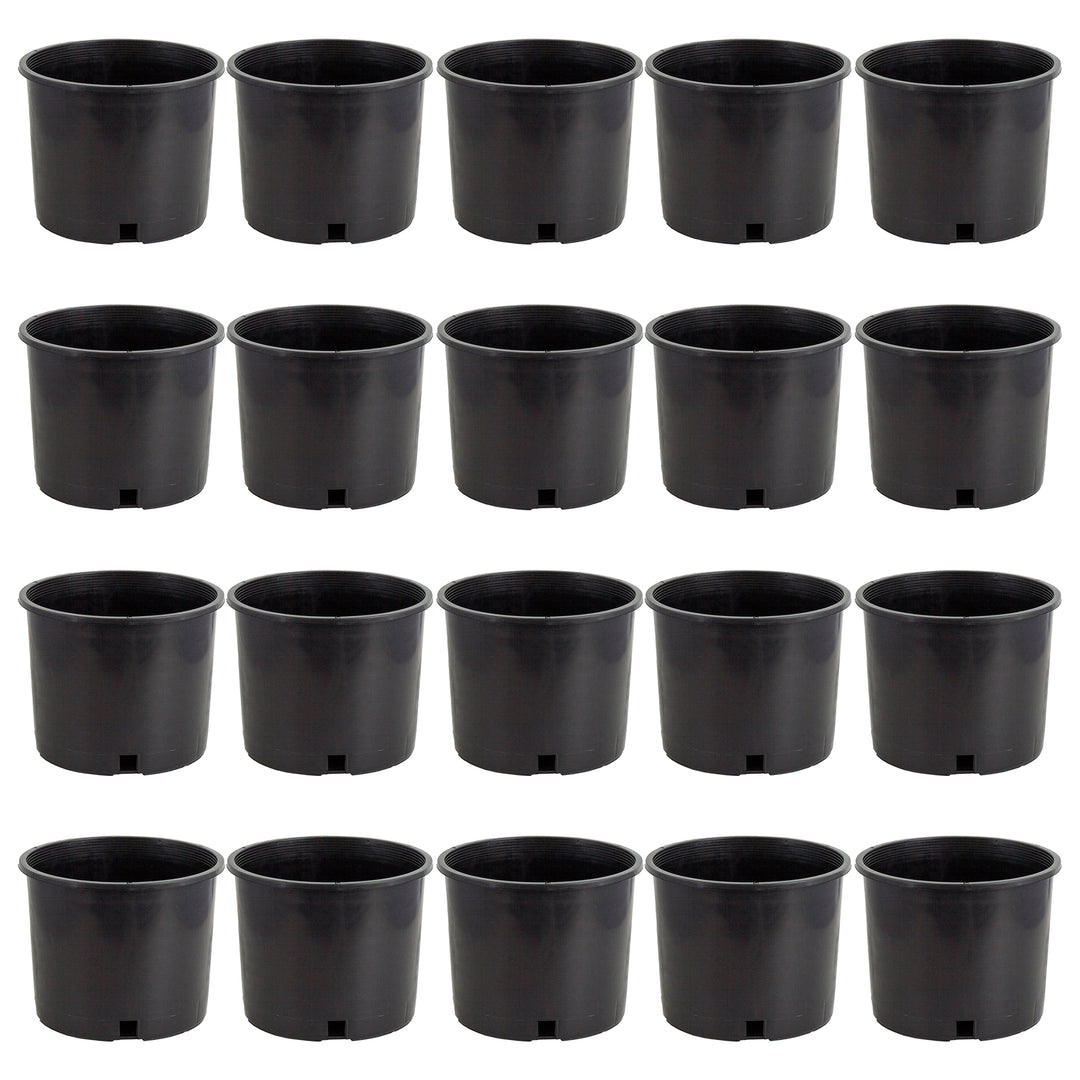 Pro Cal 5 Gal Premium Nursery Black Plastic Planter Garden Grow Pots (Set of 20)