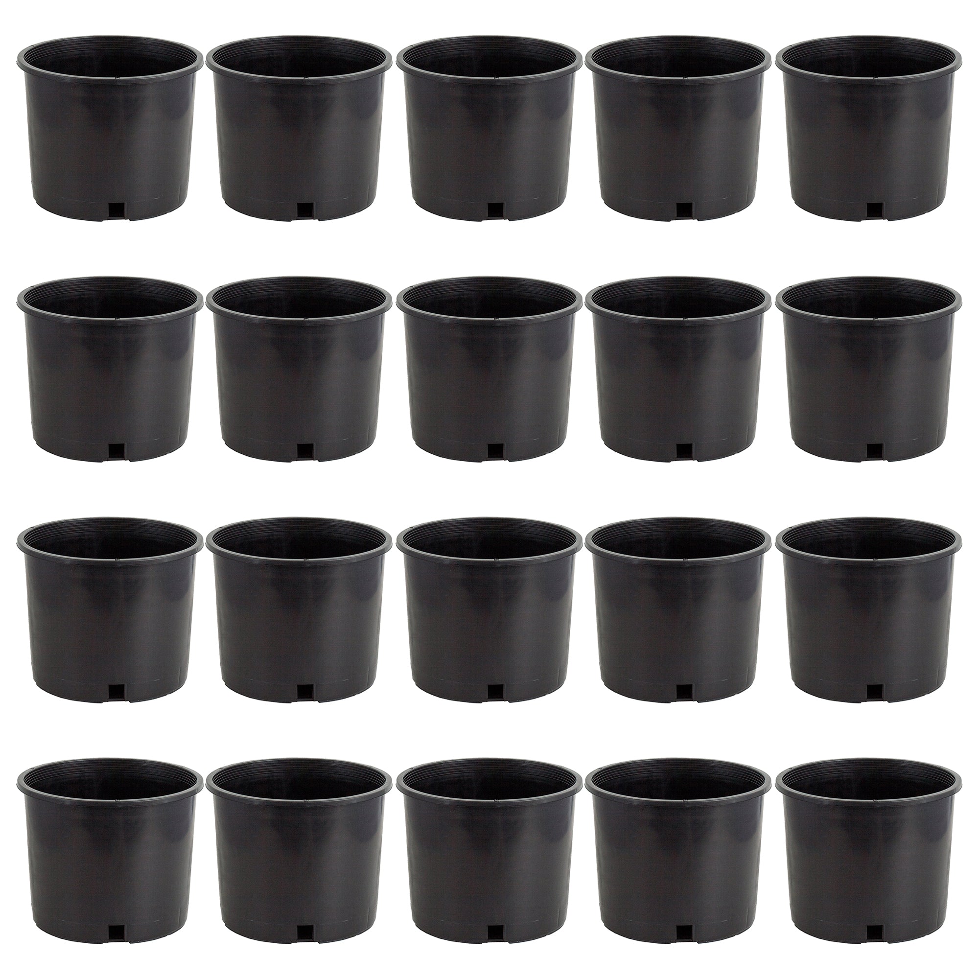 Pro Cal 5 Gal Premium Nursery Black Plastic Planter Garden Grow Pots (Set of 20) - VMInnovations