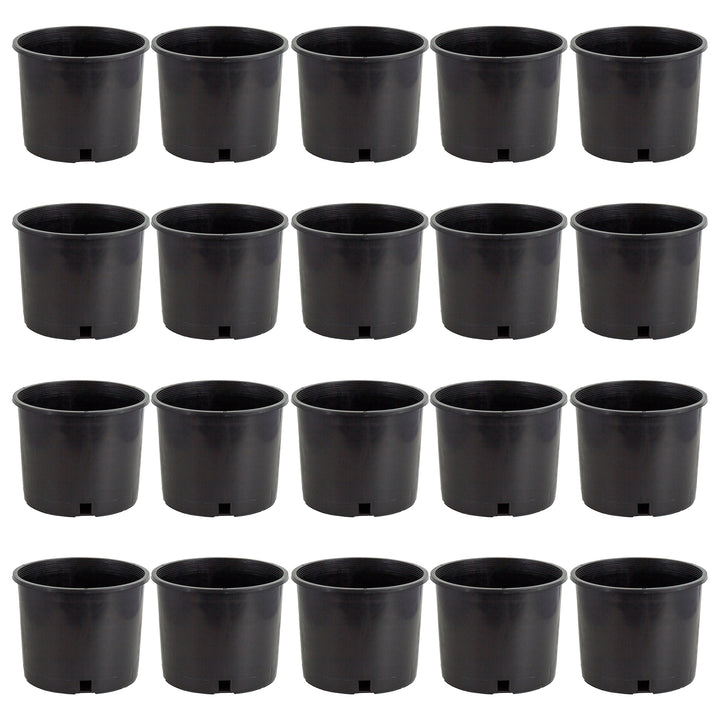 Pro Cal 5 Gal Premium Nursery Black Plastic Planter Garden Grow Pots (Set of 20)