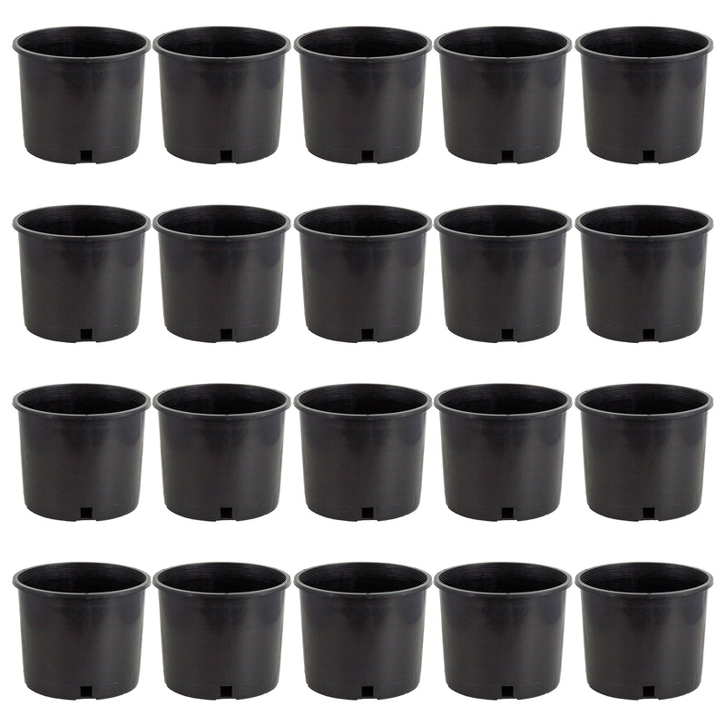 Pro Cal 5 Gal Premium Nursery Black Plastic Planter Garden Grow Pots (Set of 20)